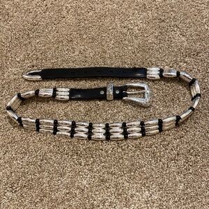 Vintage Nadin Leather and Silver Belt 32”